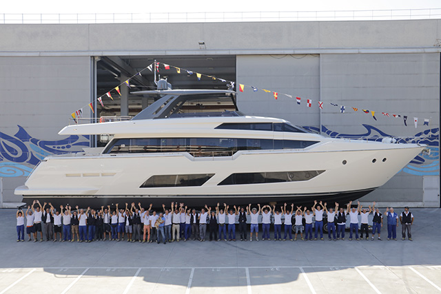 Launch of the first Ferretti Yachts 850:the boldest and most beguiling flybridge.<br />