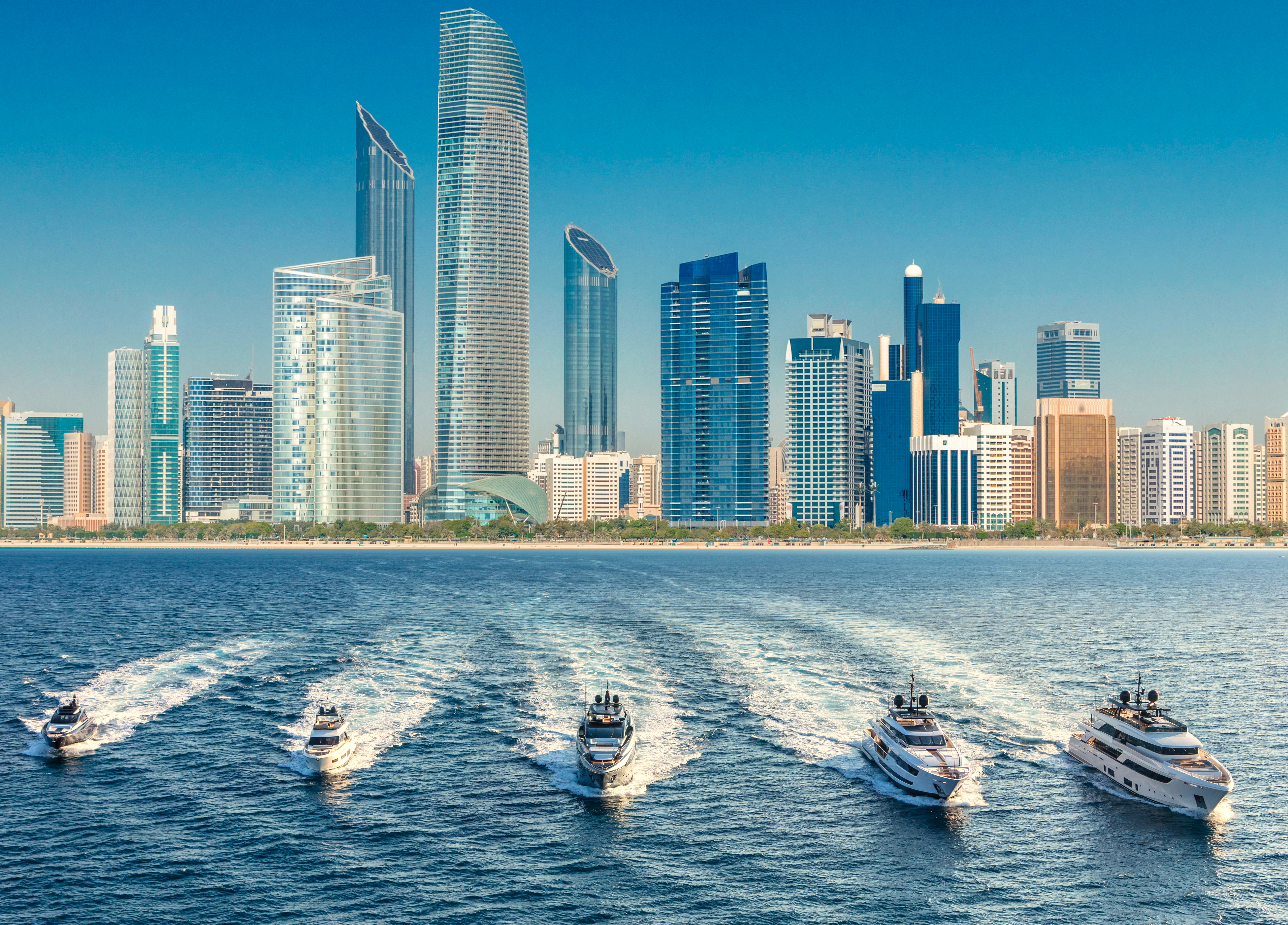 Ferretti Group’s fleet alongside with Scuderia Ferrari at the 2018 Abu Dhabi Grand Prix.