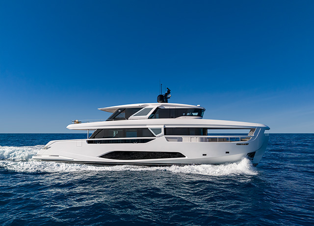 Ferretti Yachts INFYNITO 90 charts a boundless journey to sustainability.<br />
 